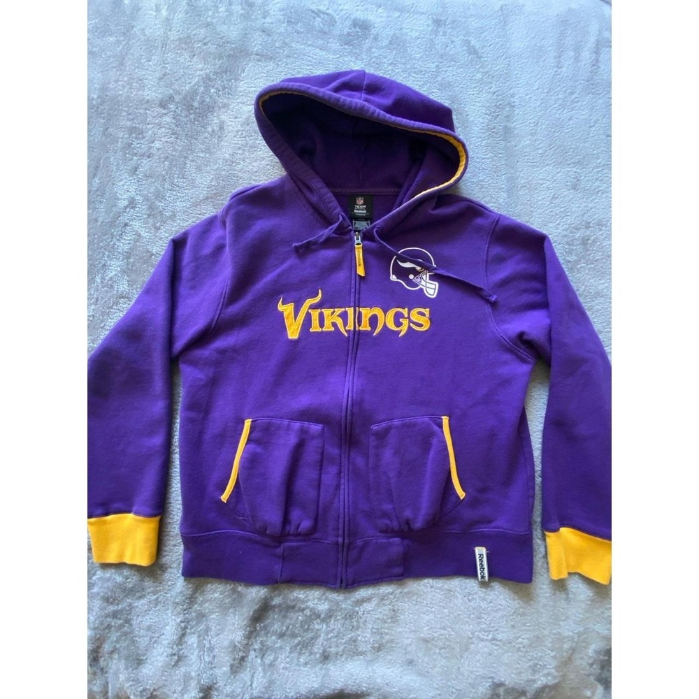 NFL Team Apparel Reebok Hoodie Sweatshirt Vikings Women XL s64